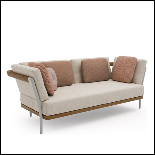Sofa 2 seater in PCA and teak natural 48-Flex 2
