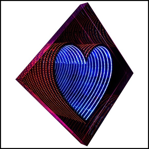 Mirror heart shaped infinite effect PC-Heart Light