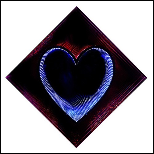 Mirror heart shaped infinite effect PC-Heart Light