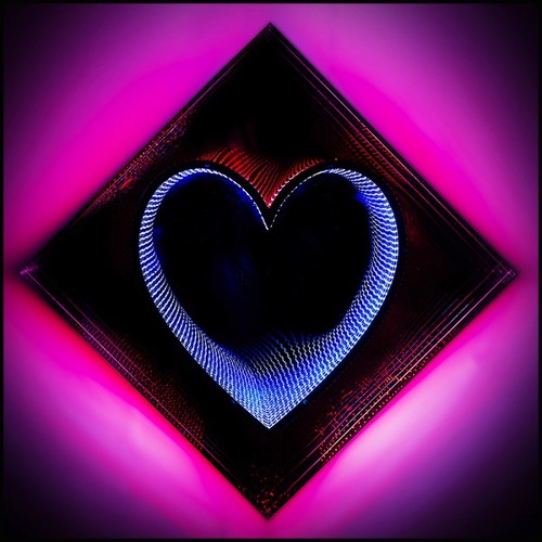 Mirroir coeur effet infini PC-Heart Light