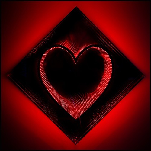 Mirroir coeur effet infini PC-Heart Light