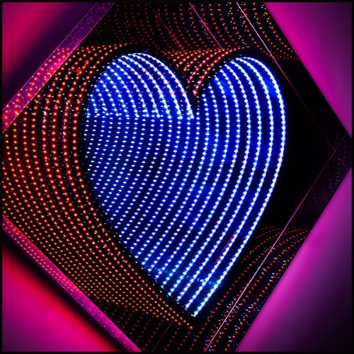 Mirroir coeur effet infini PC-Heart Light