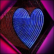 Mirroir coeur effet infini PC-Heart Light