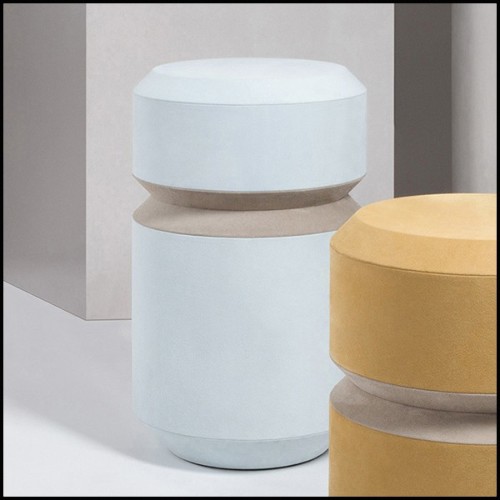 Tabouret suède bleu ciel 189-Liguria High