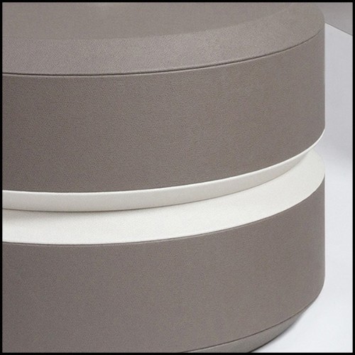 Table d'appoint cuir finition smokey 189-Liguria L