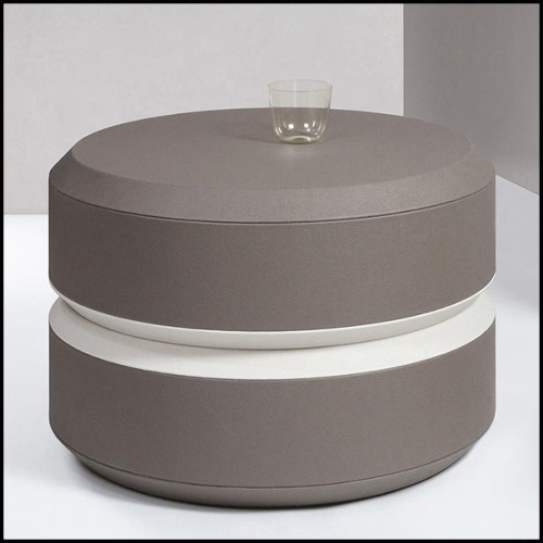 Side Table in genuine lether smokey finish 189-Liguria L
