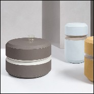 Side Table in genuine lether smokey finish 189-Liguria L