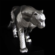 Sculpture panthère en couches d'aluminium PC-Panther Polished