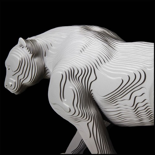 Sculpture panther aluminium plates PC-Panther Polished