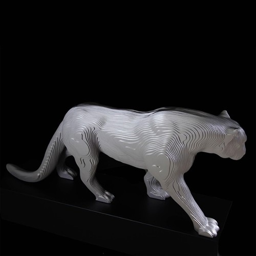 Sculpture panther aluminium plates PC-Panther Polished