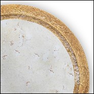 Miroir rond laiton massif finition antique 145-Round Pilgrim