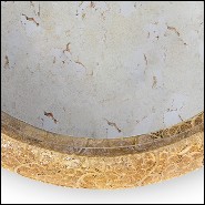 Miroir rond laiton massif finition antique 145-Round Pilgrim
