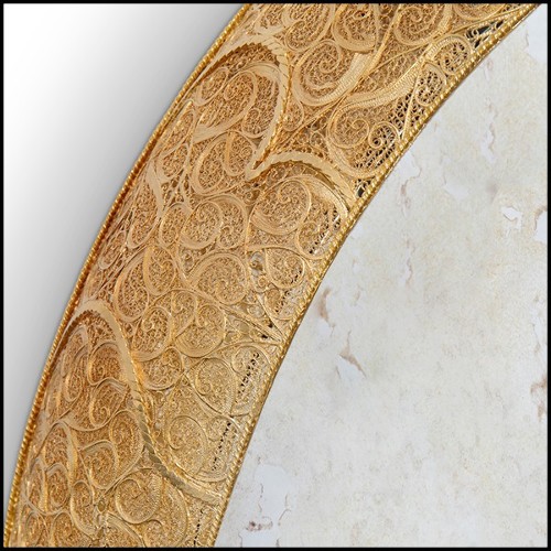 Mirror solid brass antique finish 145-Round Pilgrim