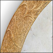 Miroir rond laiton massif finition antique 145-Round Pilgrim