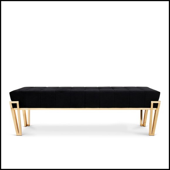 Banc en laiton massif et velours noir 164-Williams