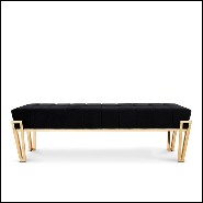 Bench in solid brass and black velvet 164-Williams