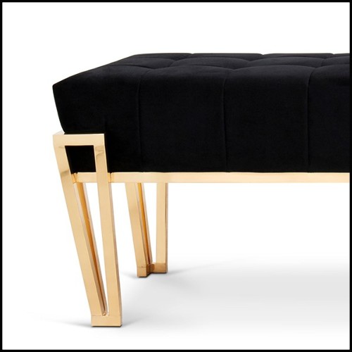 Banc en laiton massif et velours noir 164-Williams