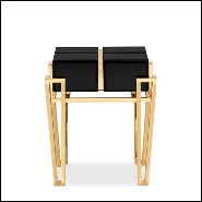 Side Table polished brass and blackened glass 164-Williams