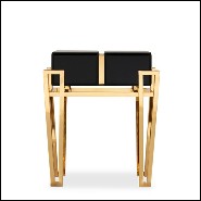 Table d'appoint laiton poli et verre noirci 164-Williams