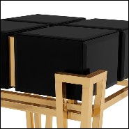 Table d'appoint laiton poli et verre noirci 164-Williams