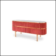 Buffet en laiton et marbre Rose 157-Laura
