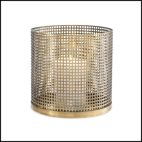 Candle Jar in vintage brass finish 24-Sterling