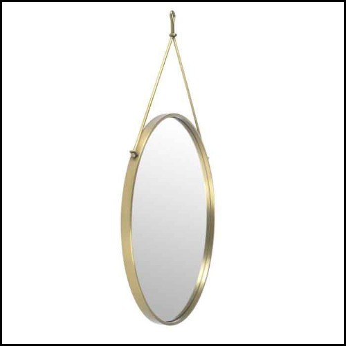Miroir style vintage laiton brossé 24-Morongo