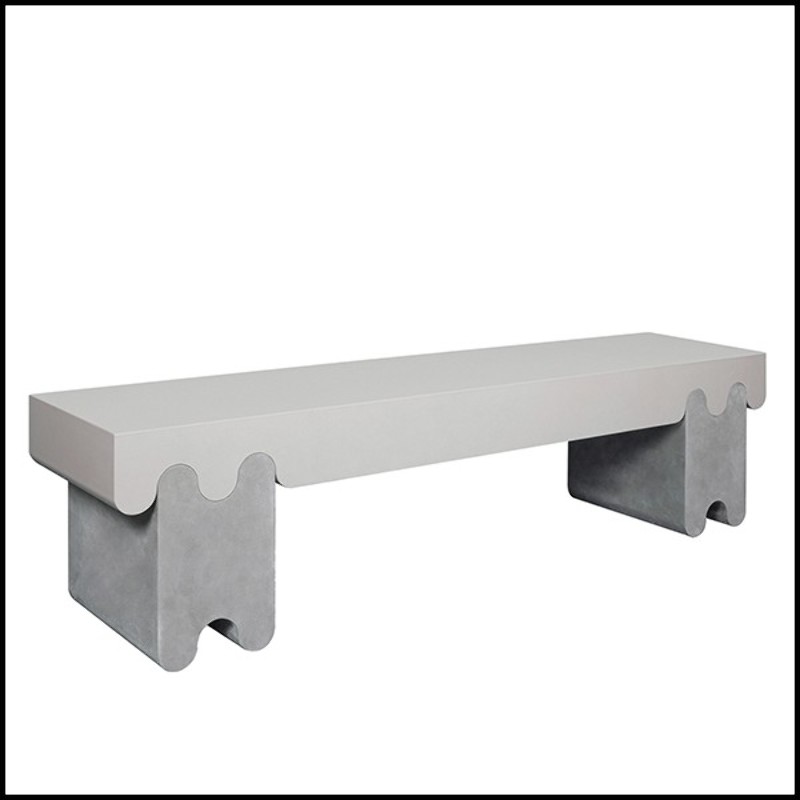 Bench in leather 189-Liguria Grey