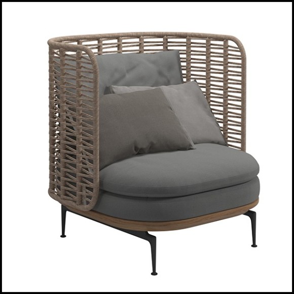 Armchair woven wicker 45-Mistral