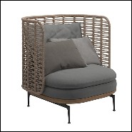 Armchair woven wicker 45-Mistral