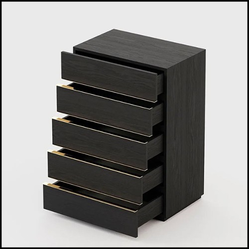Chest of drawers 174-Clark Black Ash High