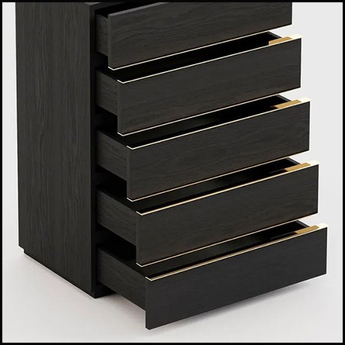 Chest of drawers 174-Clark Black Ash High