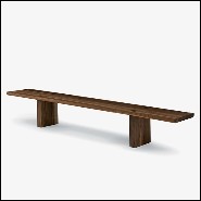 Banc en noyer massif avec bords d'assise arrondis 154-Theos