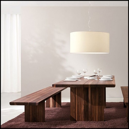 Banc en noyer massif avec bords d'assise arrondis 154-Theos