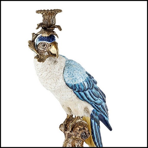 Candleholder 162-Blue Parrot