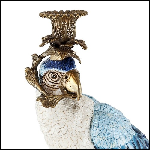 Candleholder 162-Blue Parrot