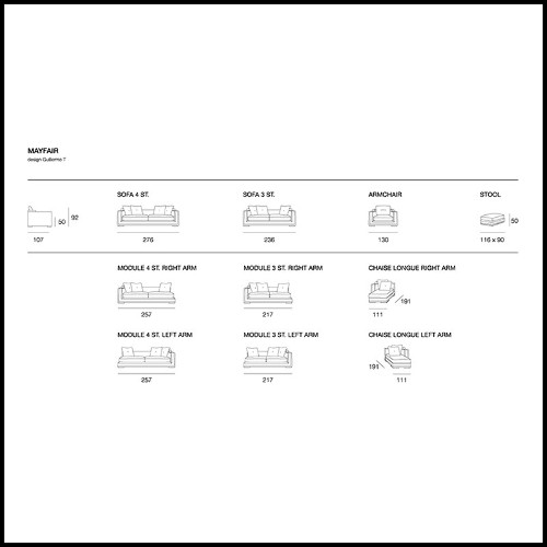 Canapé 39 - Mayfair - Lignes Élégantes - Pacific Compagnie.