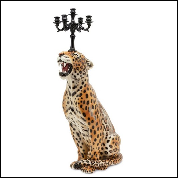 Bougeoir Sculpture 162- Léopard