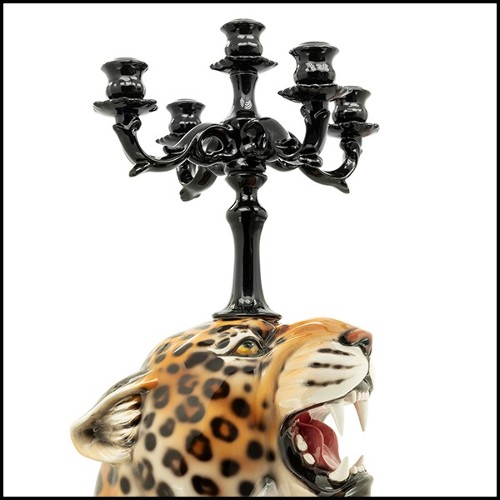 Bougeoir Sculpture 162- Léopard