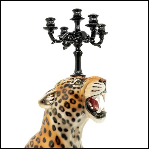 Bougeoir Sculpture 162- Léopard