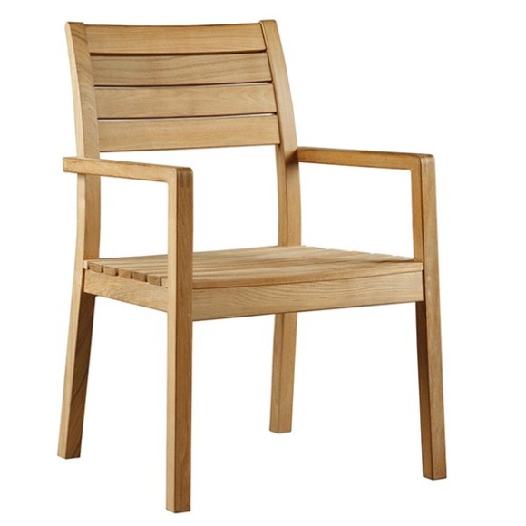 Fauteuil 139 - Avon - Luxury solid teak armchair with wooden armrests 139-Avon - Pacific Compagnie.