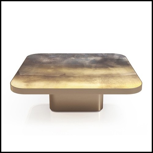 Side Table in iron in brushed finish 24-Calabasas Iron