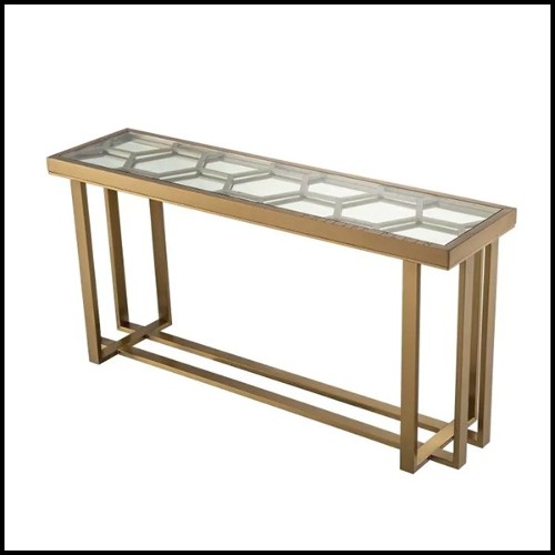 Coffee Table in stainless steel and clear glass 24-Madagascar