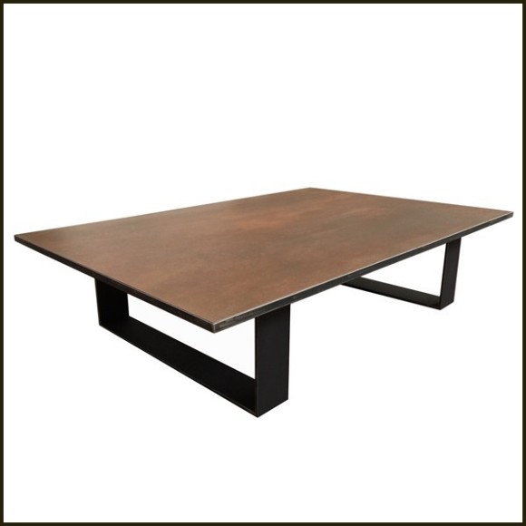 Table basse 148 - Céramique 502 - Elegant low table featuring UgoX Ceramic 02 style - Pacific Compagnie.
