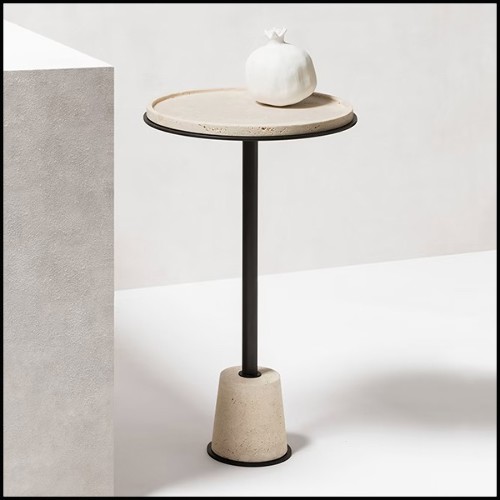 Side Table 189- Caprio Travertine Hig