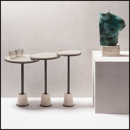 Table d'appoint 189- Caprio Travertin High