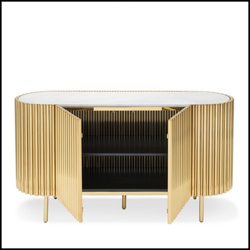 Sideboard 162- Brass Tubes White Oval