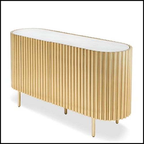 Sideboard 162- Brass Tubes White Oval