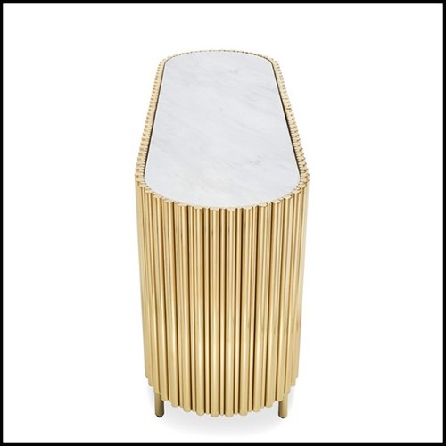 Sideboard 162- Brass Tubes White Oval