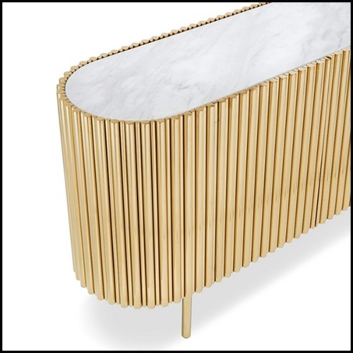 Sideboard 162- Brass Tubes White Oval